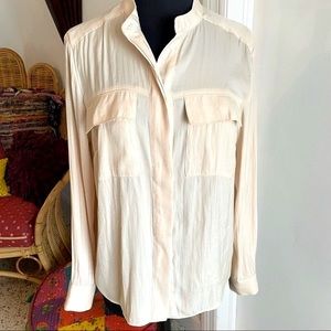 Banana Republic NEW Long Sleeve Button up cream Shirt!